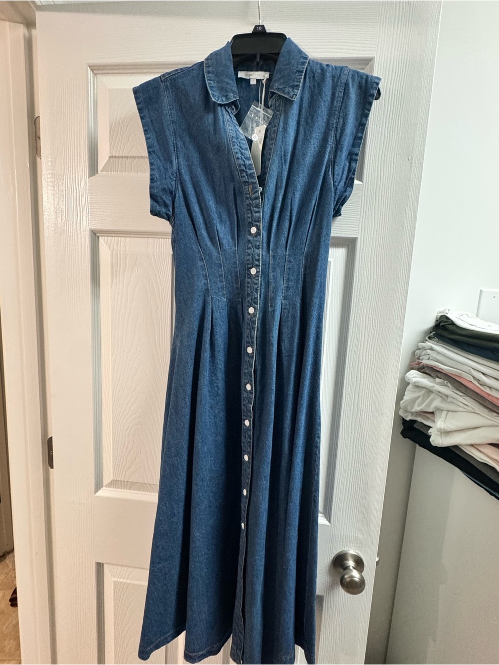 Red Dress Boutique Denim Shirt Dress in Medium Blue
